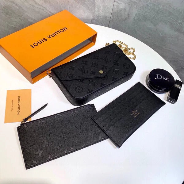 Luxury Louis Vuitton Monogram Shoulder Black Bag