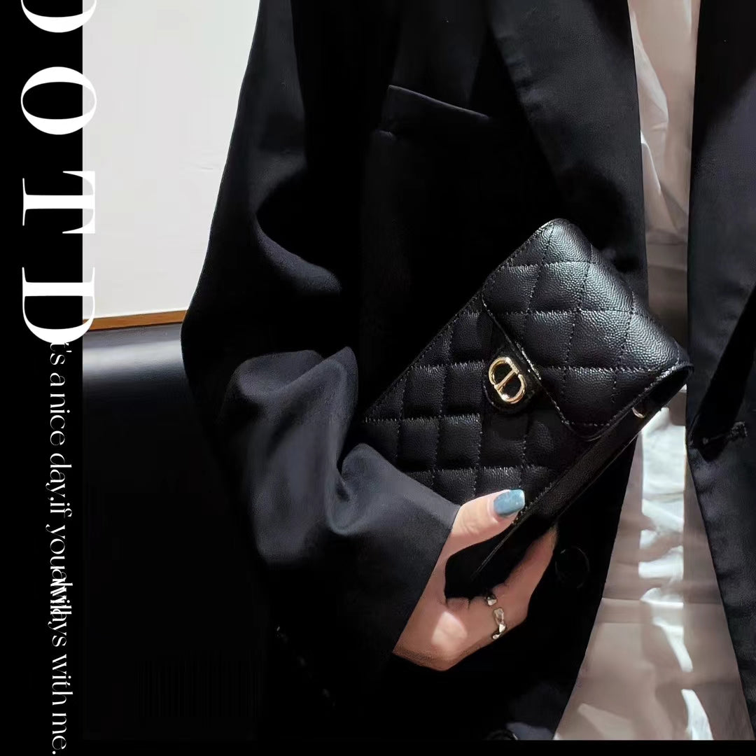 Luxury CD Genuine Leather Crossbody Phone Bag Elegant Tote Bag