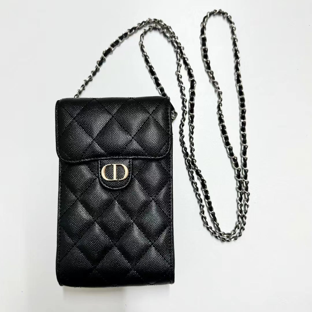 Luxury CD Genuine Leather Crossbody Phone Bag Elegant Tote Bag