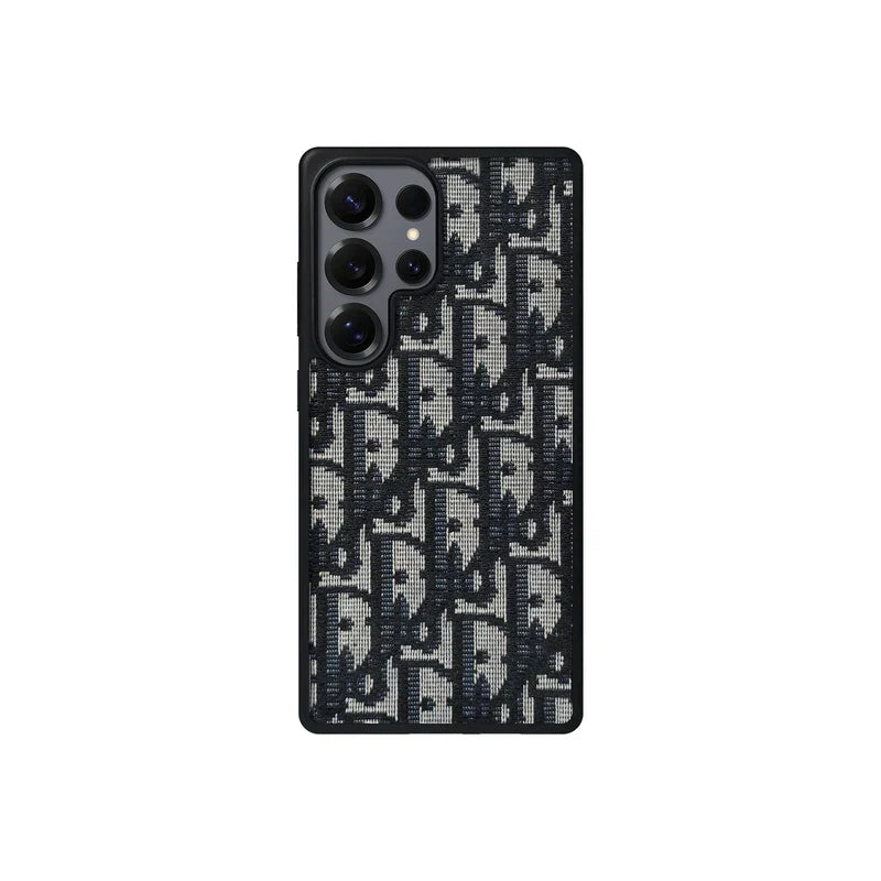 Dior-Inspired Oblique Jacquard Case for Samsung Galaxy S21-S26 Series