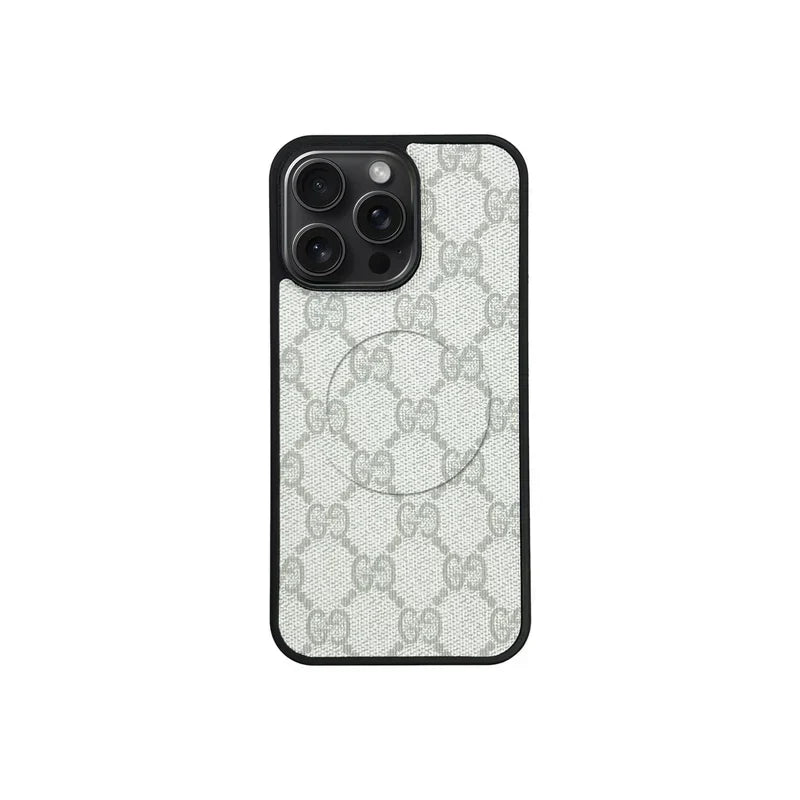 GG Designer Monogram MagSafe Case for iPhone 12-18 Pro & Pro Max