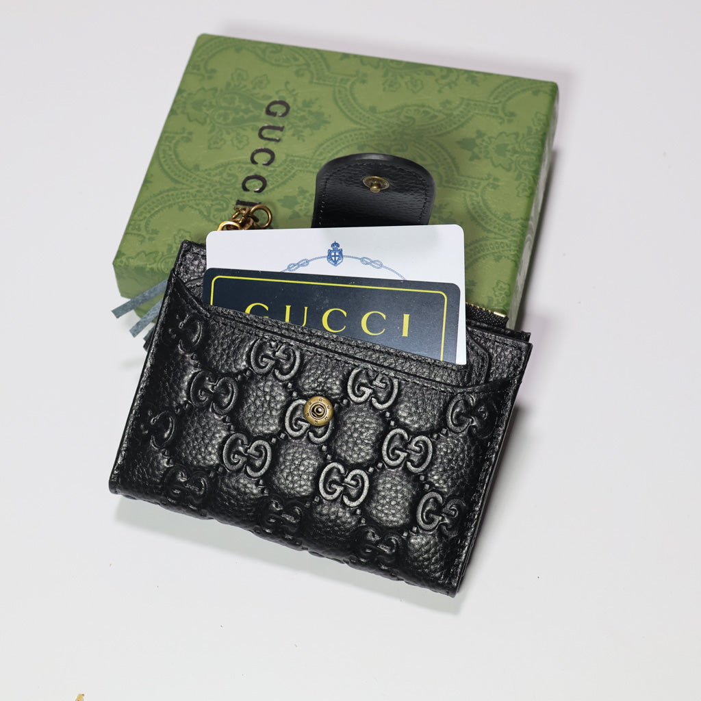 Mens Gucci Wallet Black Genuine Leather