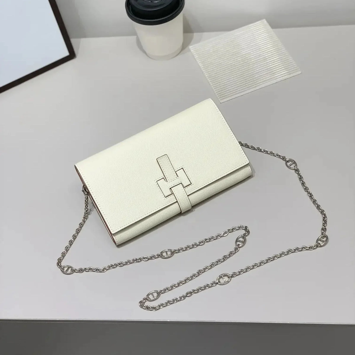 Luxury Hermes Wallet with Chain